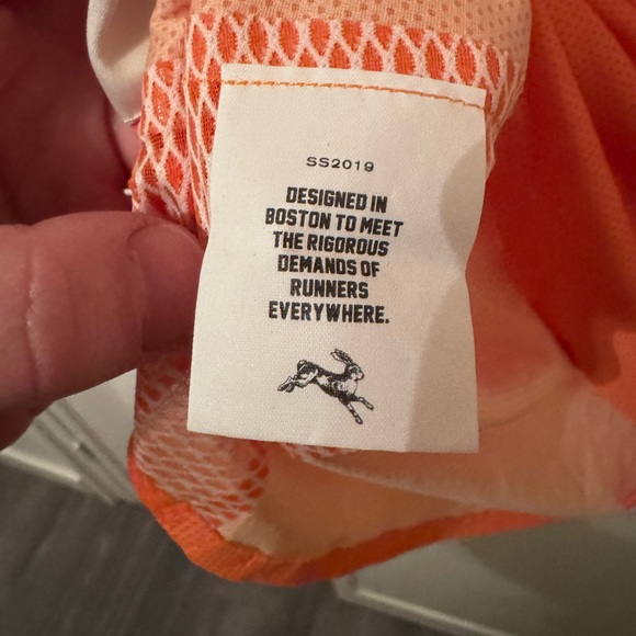 Orange Tracksmith Tank Top with Blue and White Stripes - Picture 3 of 3